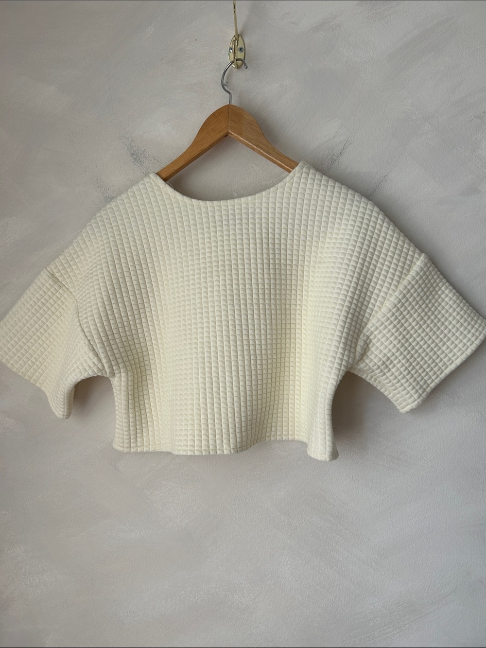 My mum made it Cropped waffle quilted tshirt with zipper pocket S - Picture 8 of 8